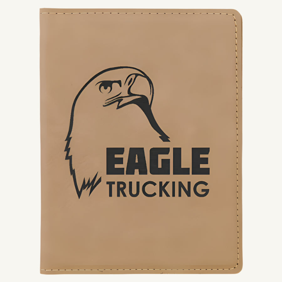 Laser engraved leatherette passport holder