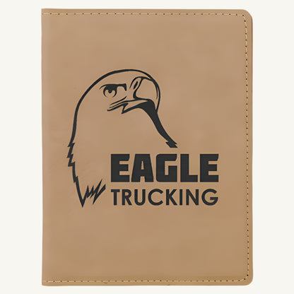 Laser engraved leatherette passport holder