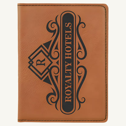 Laser engraved leatherette passport holder