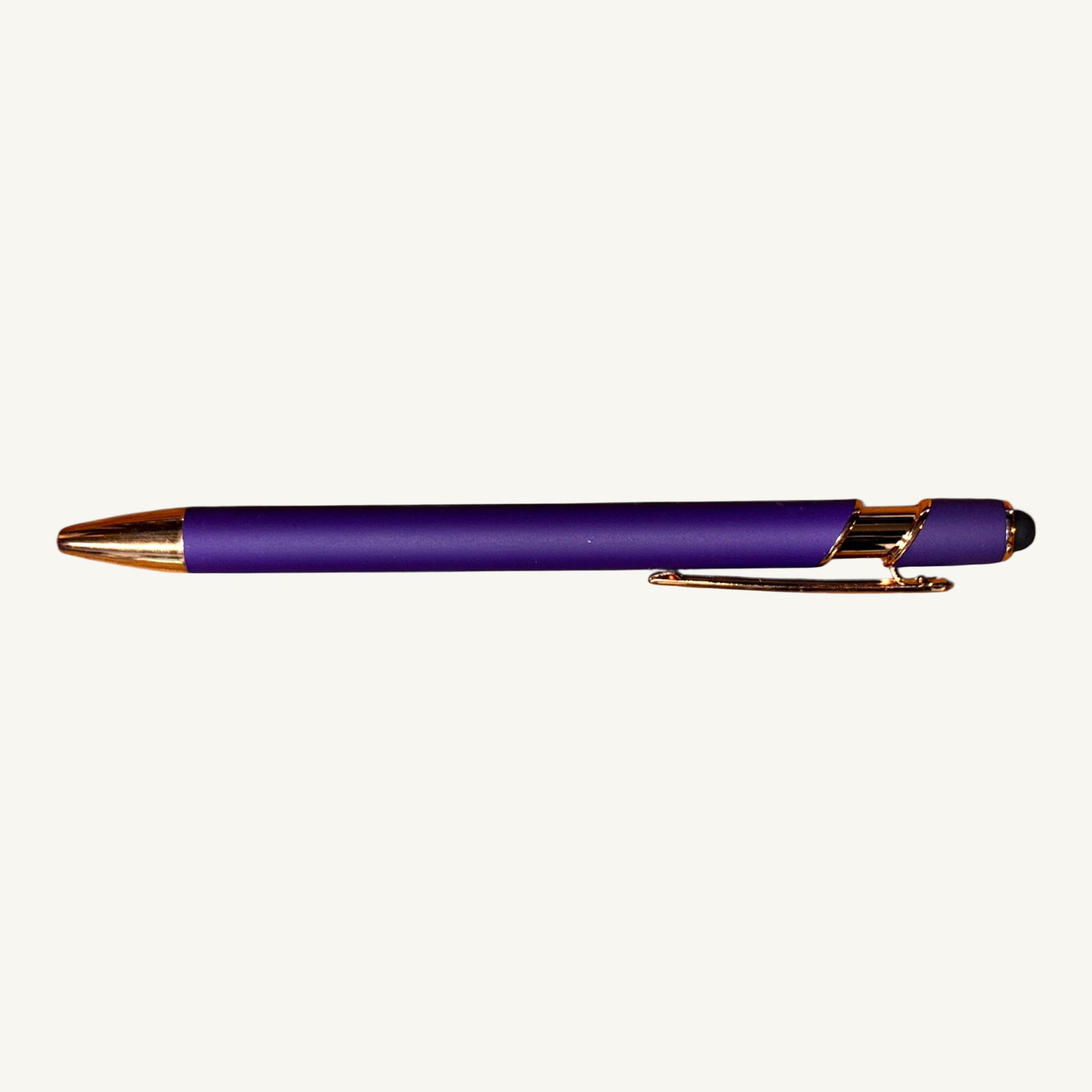 Purple Soft Touch Pen with Rose Gold Trim