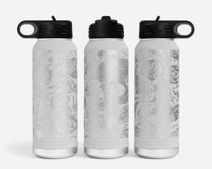 Full Wrap Skulls & Roses 32oz Polar Camel Water Bottle