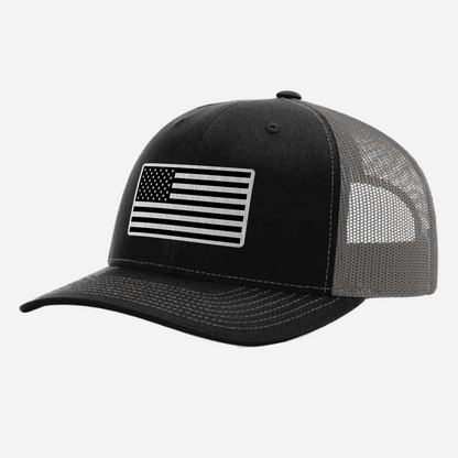 US Flag Brushed Stainless Patch Hat