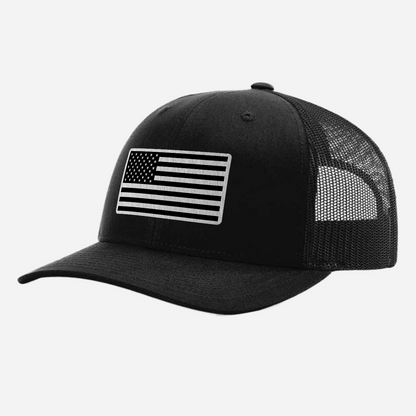 US Flag Brushed Stainless Patch Hat