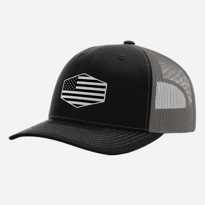 US Flag Brushed Stainless Patch Hat