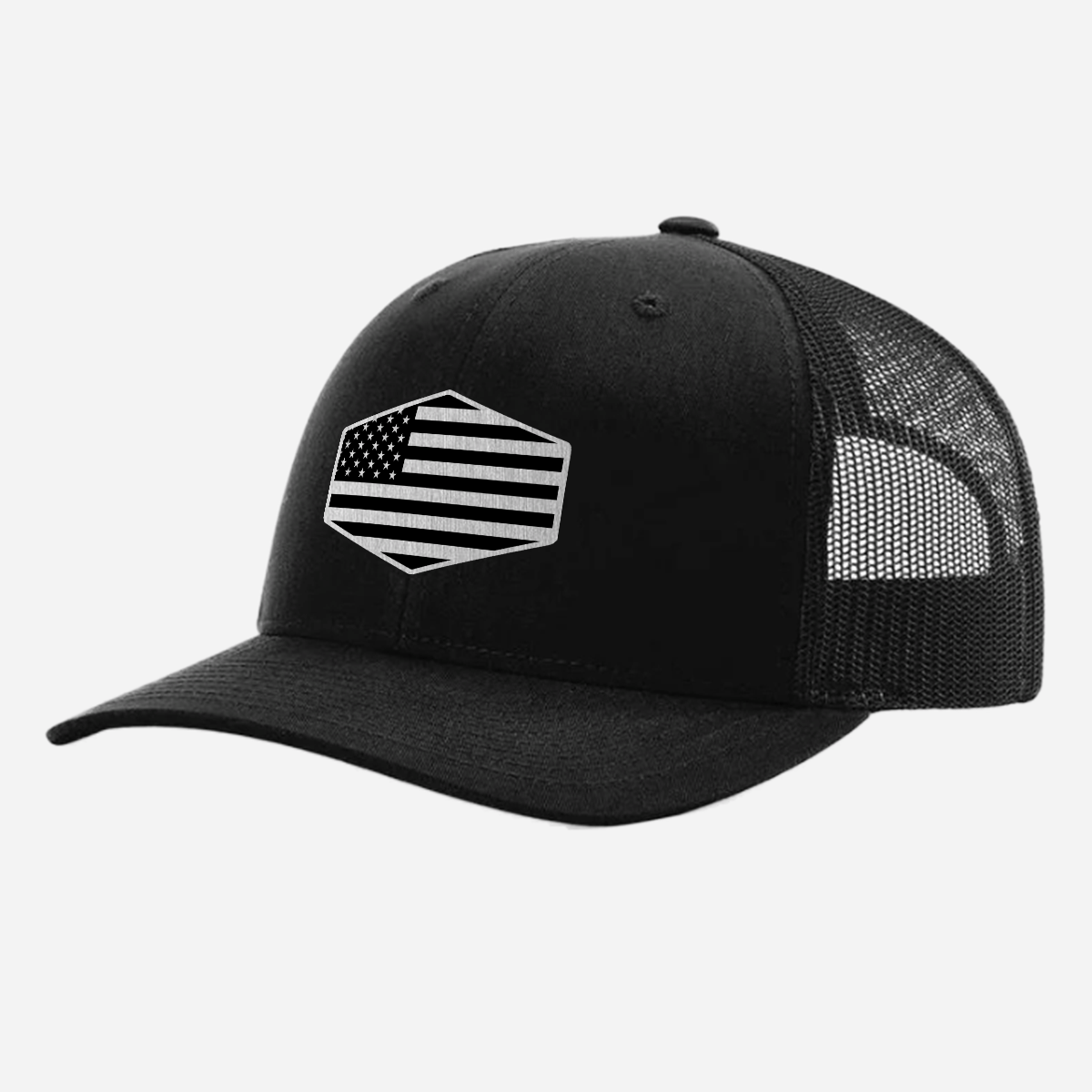 US Flag Brushed Stainless Patch Hat