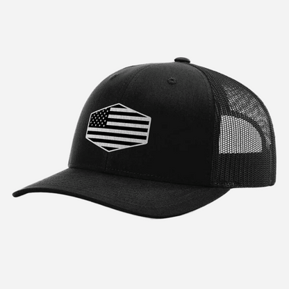 US Flag Brushed Stainless Patch Hat