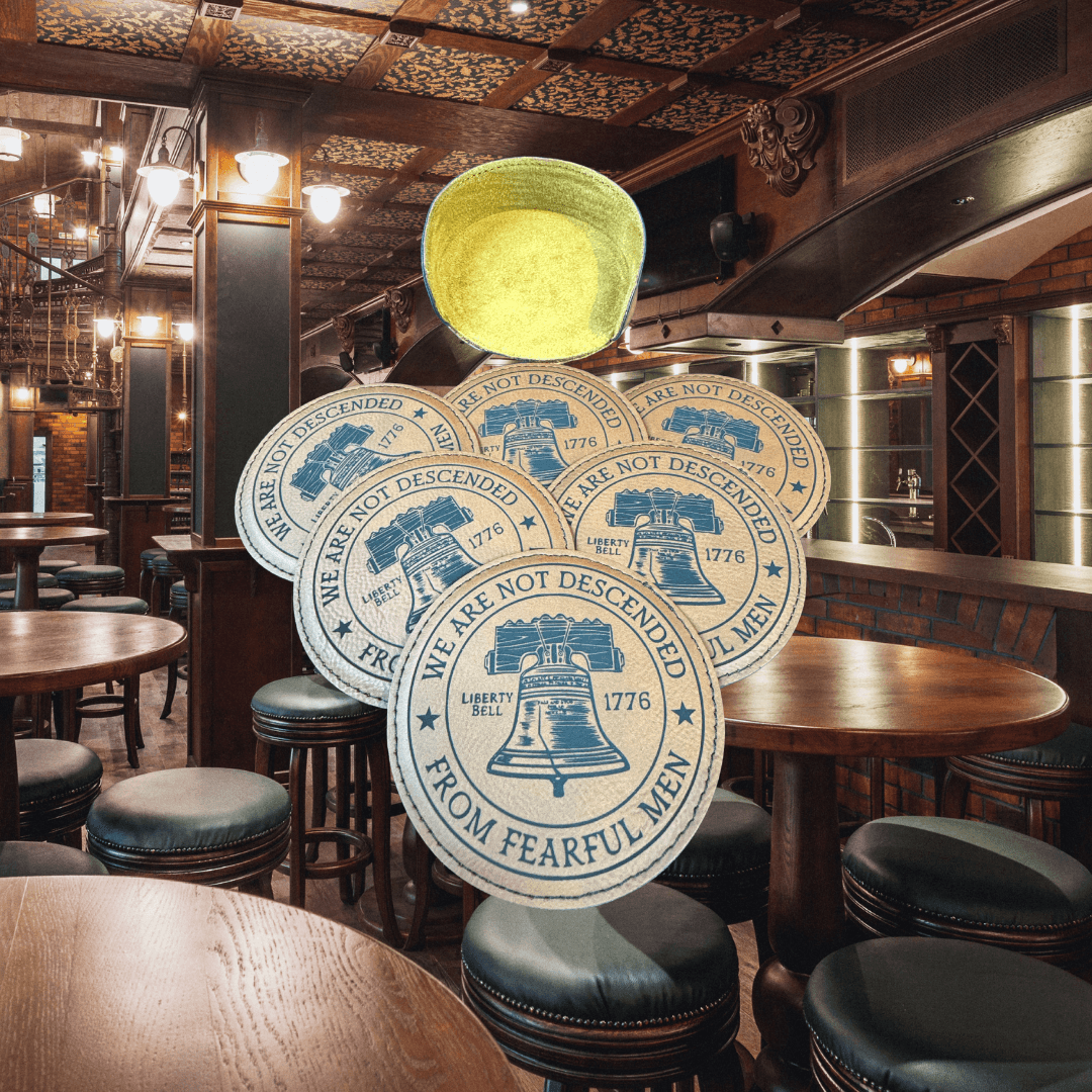 We Are Not Descended From Fearful Men Liberty Bell Coasters - Trident LaserWorks