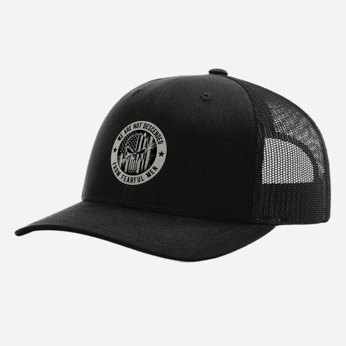 We Are Not Descended From Fearful Men Leatherette Patch Hat