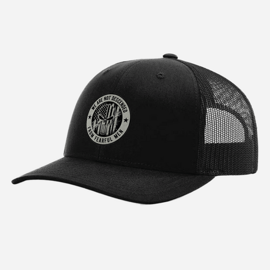 We Are Not Descended From Fearful Men Leatherette Patch Hat