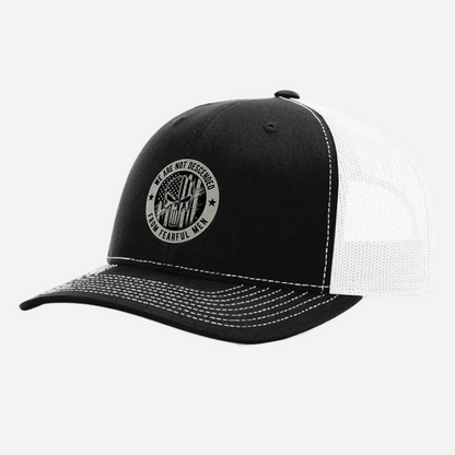 We Are Not Descended From Fearful Men Leatherette Patch Hat