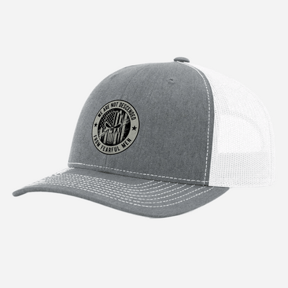 We Are Not Descended From Fearful Men Leatherette Patch Hat