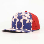 Red, White & Blue Topographic Performance Hat – Red Back