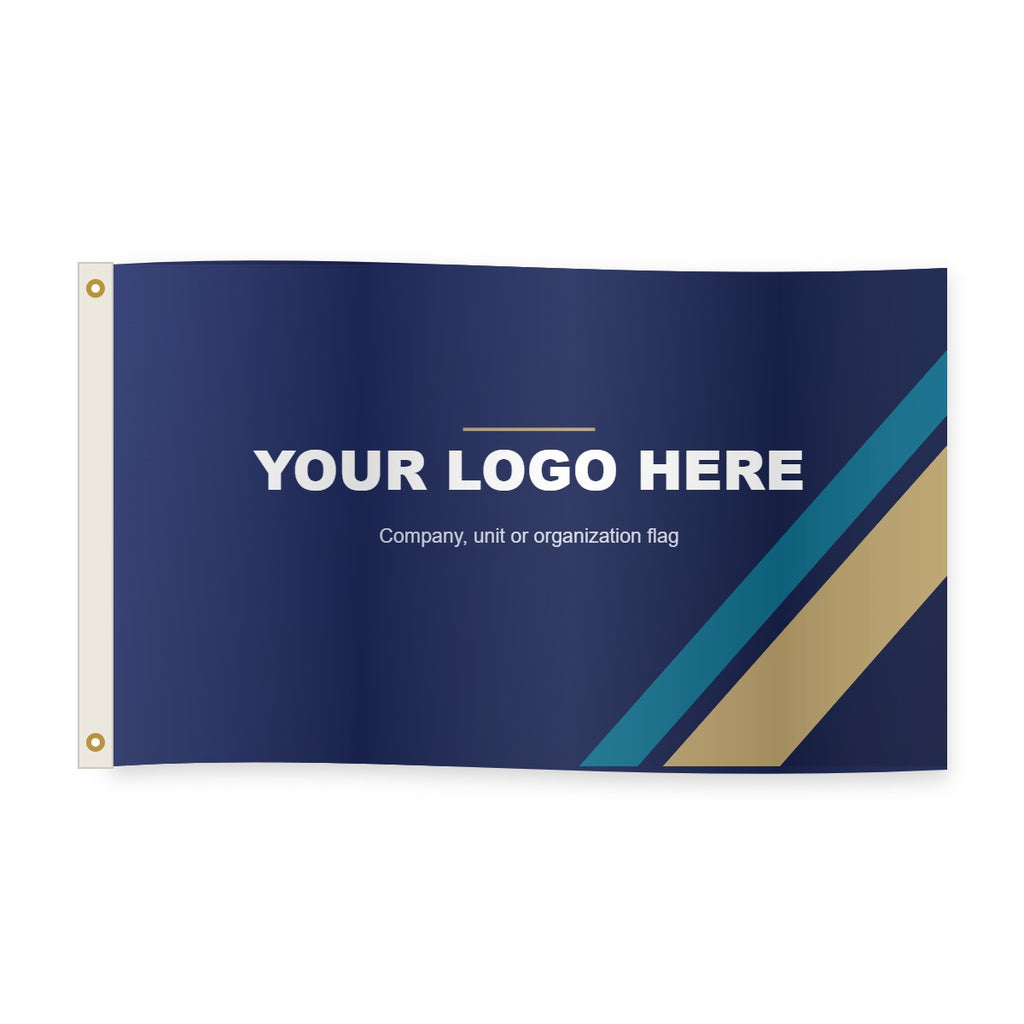 Custom printed pole flag with canvas header and brass grommets