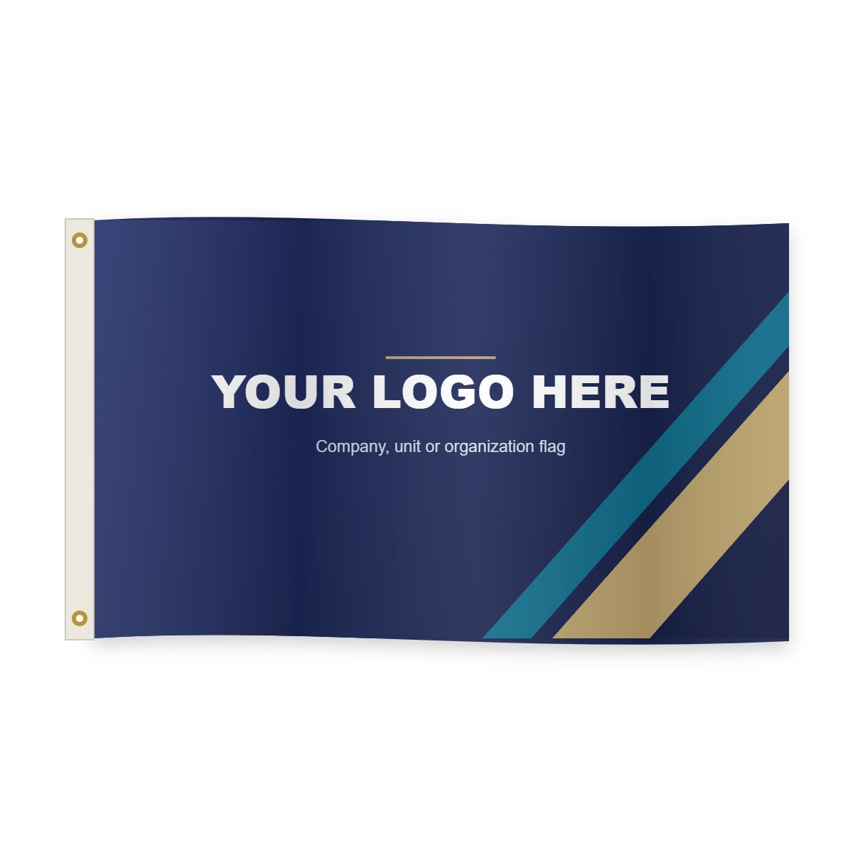 Custom printed pole flag with canvas header and brass grommets