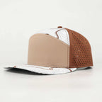 Tan, Brown & White Topographic Performance Hat – Brown Back