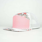 Pink Palm Print Performance Hat – Off-White Back