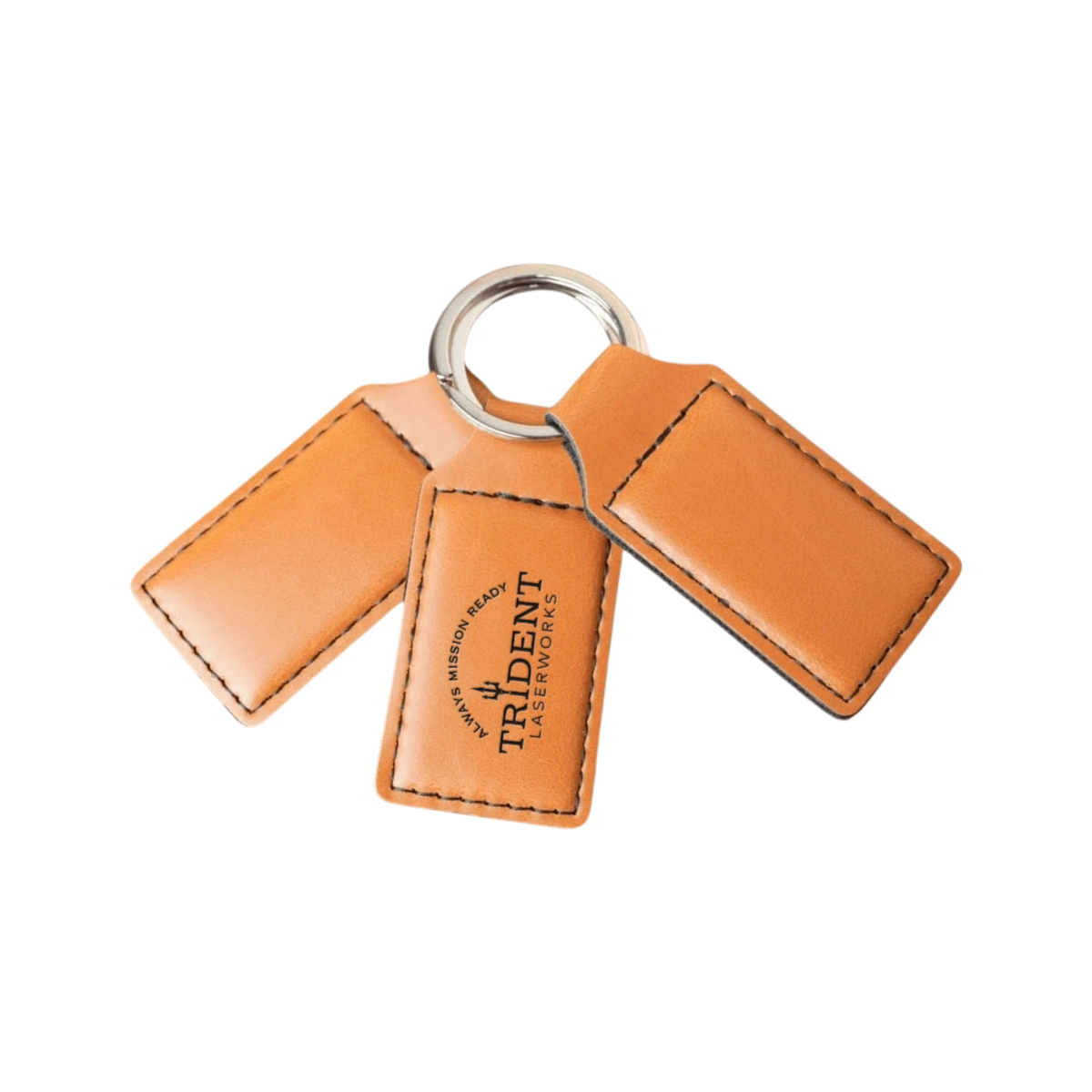 Buckskin leatherette keychain with laser engraved logo – Trident LaserWorks