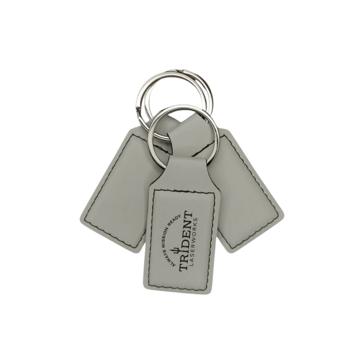 Eggshell leatherette keychain with laser engraved logo – Trident LaserWorks