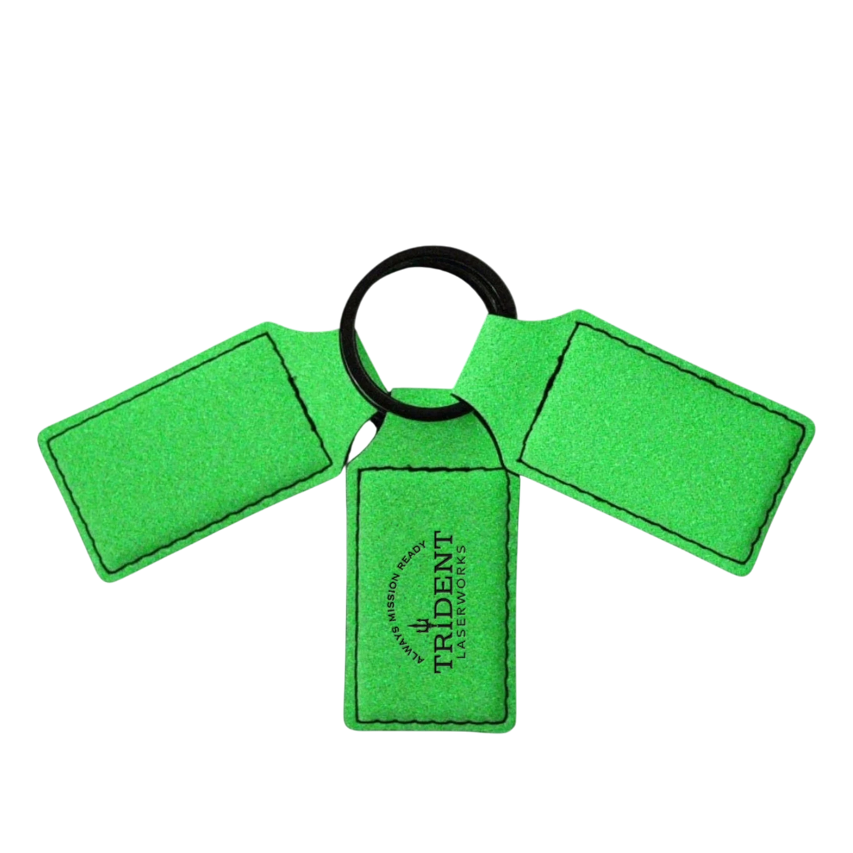 Glow-in-the-Dark leatherette keychain with laser engraved logo – Trident LaserWorks