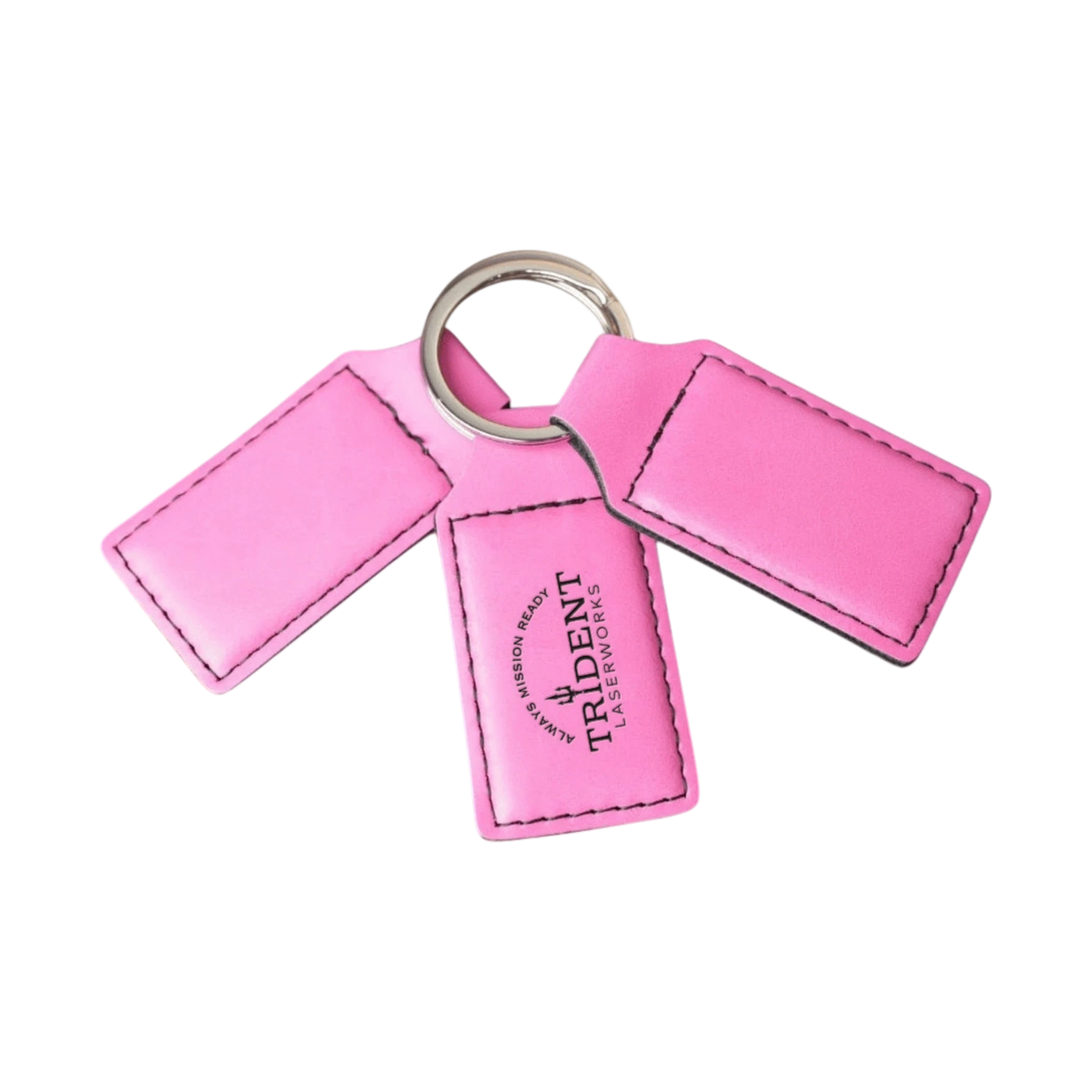 Primrose leatherette keychain with laser engraved logo – Trident LaserWorks