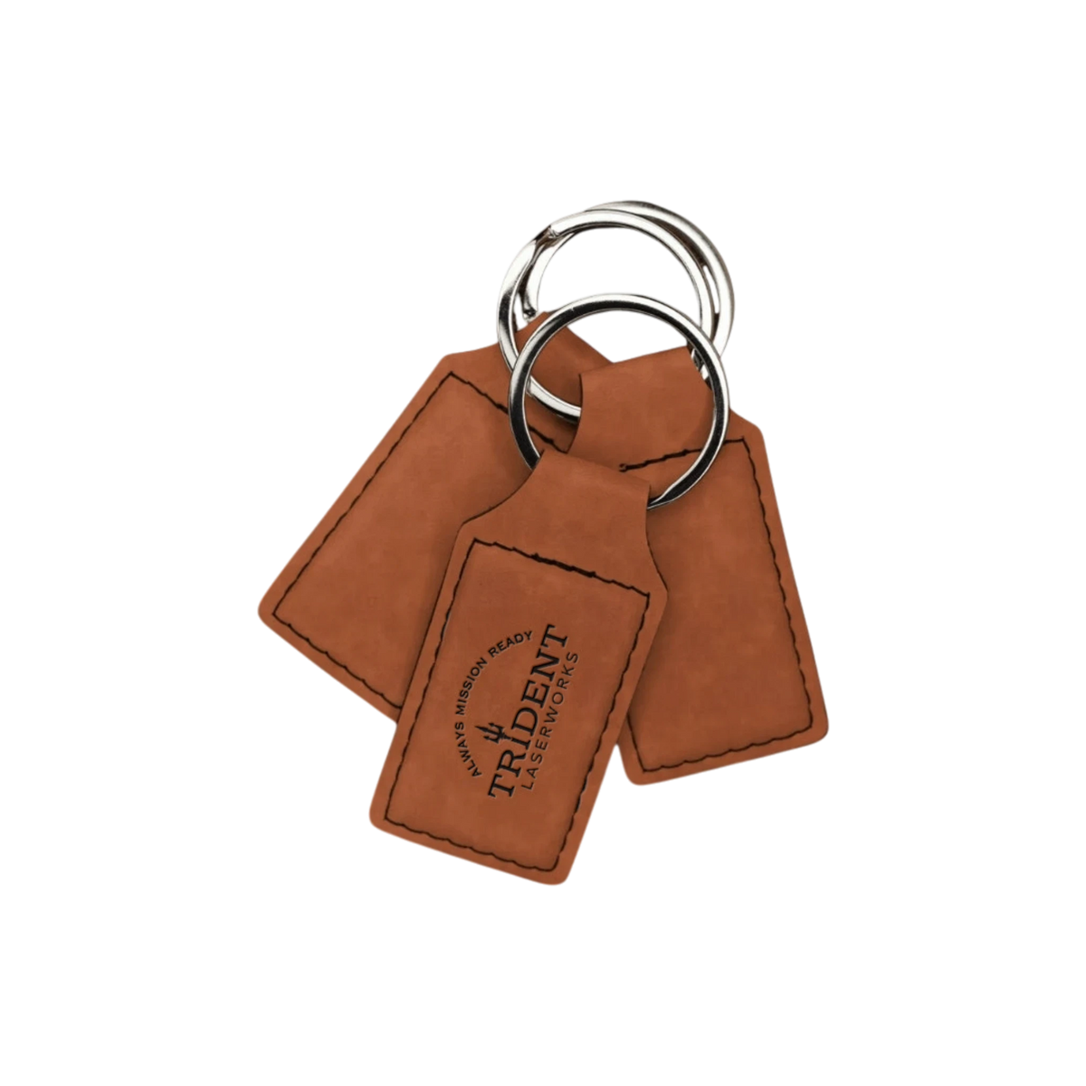 Rawhide leatherette keychain with laser engraved logo – Trident LaserWorks