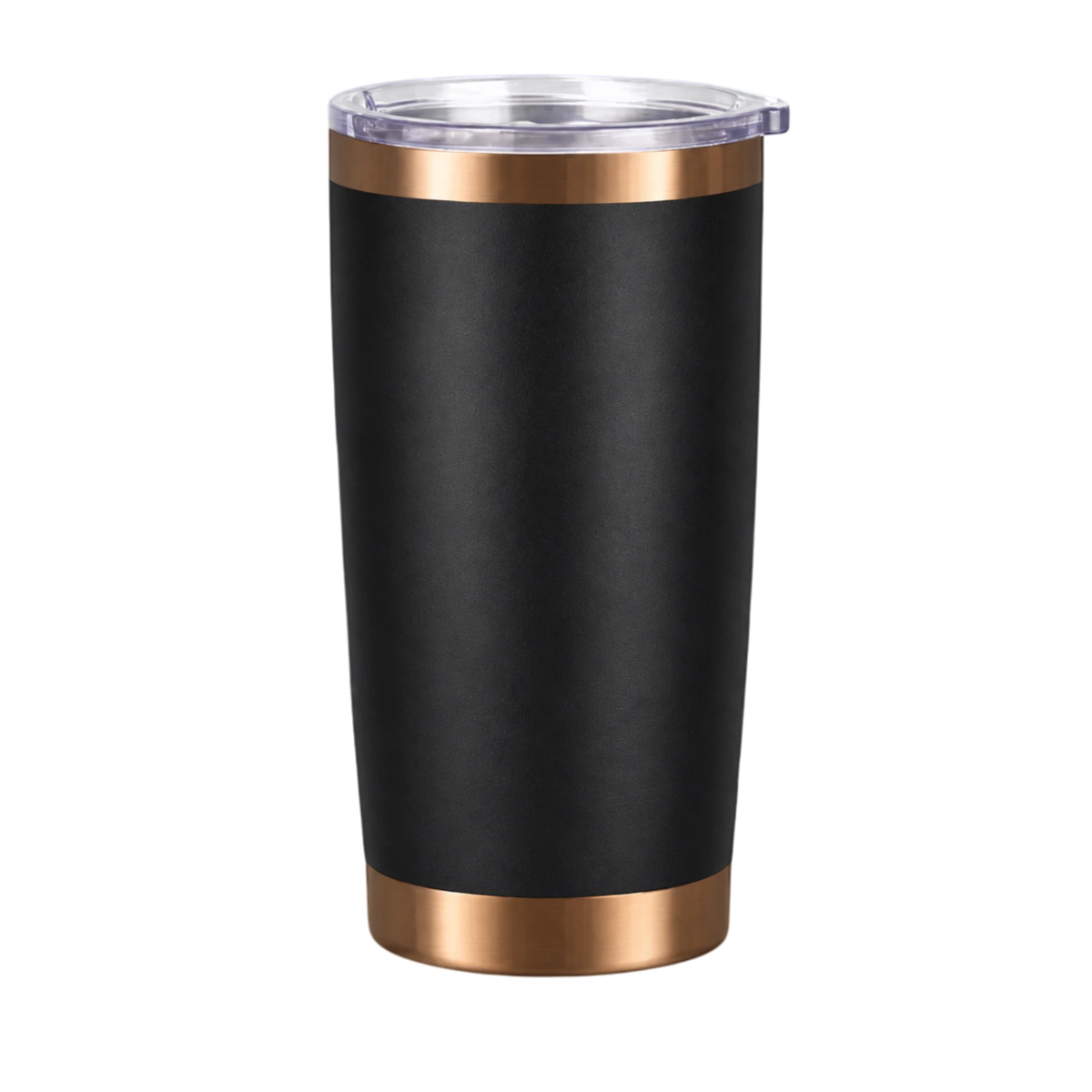 Midnight Ops black Mission Ready brushed copper 20oz tumbler, transparent product image for custom laser engraving preview.