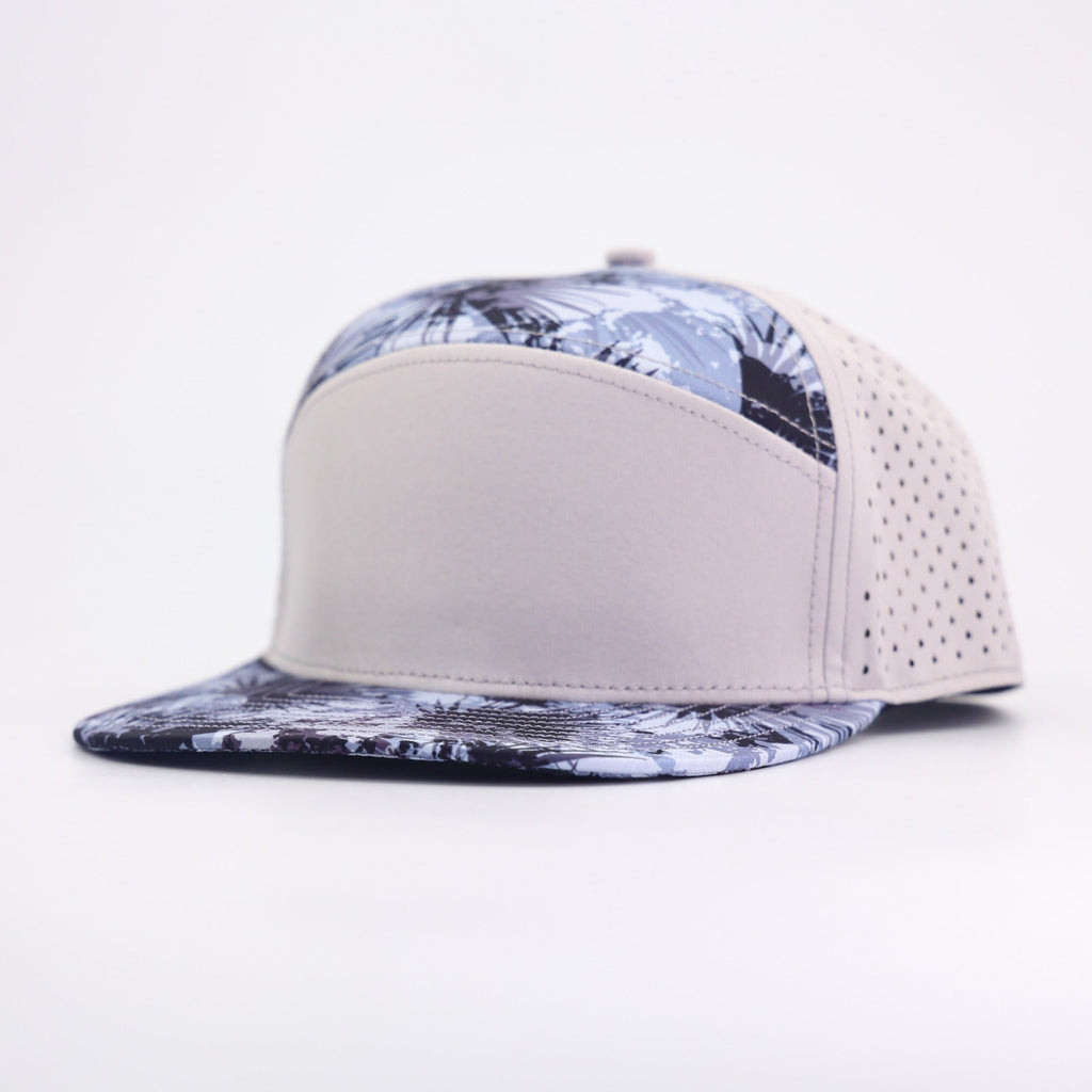 grey front with palm palms leaf prints and grey back