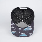 Aqua Palm & Tidal Wave Performance Hat – Black Back