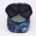 Baby Blue Palm Leaf Performance Hat – Gray Back