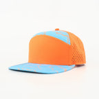 Neon Orange & Blue Topographic Performance Hat