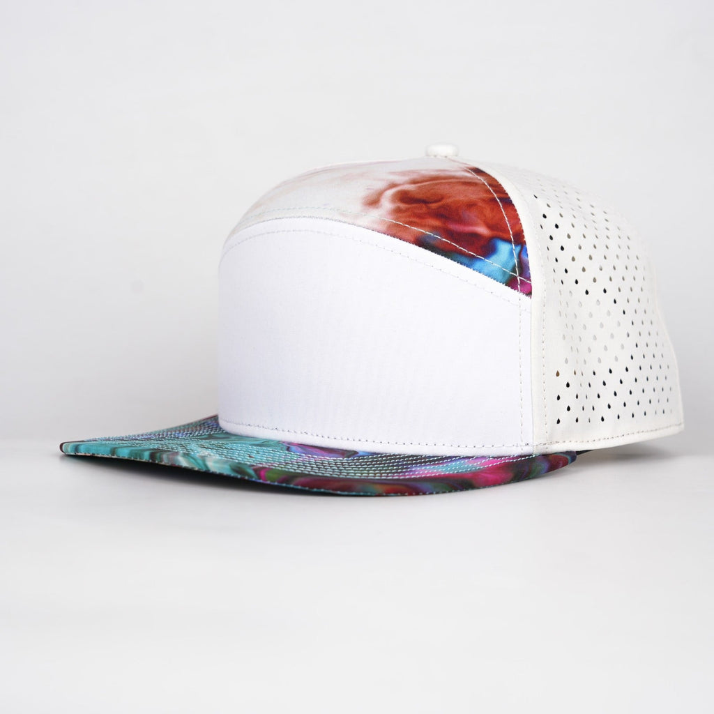 white front with light tan back and multi-colored marble