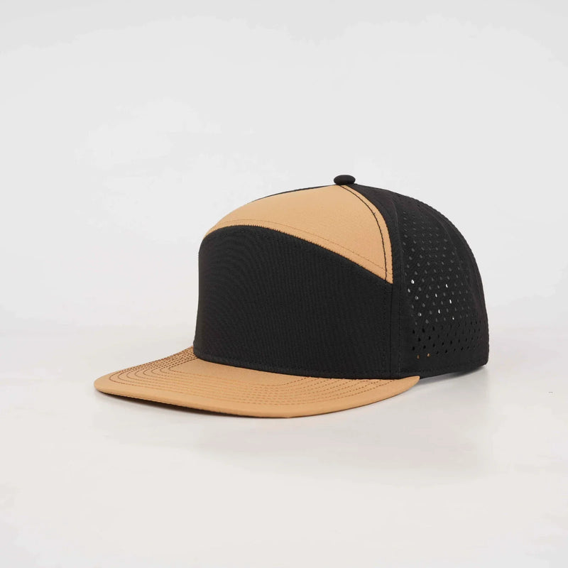Brown Solid Flat Bill Snapback – Black Back