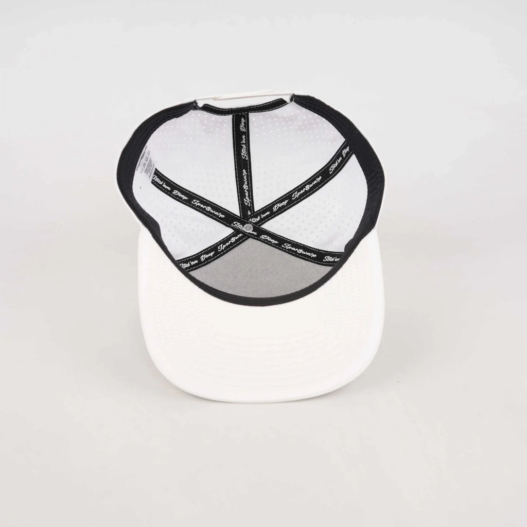 Dark Brown Solid Flat Bill Snapback – Off-White Back
