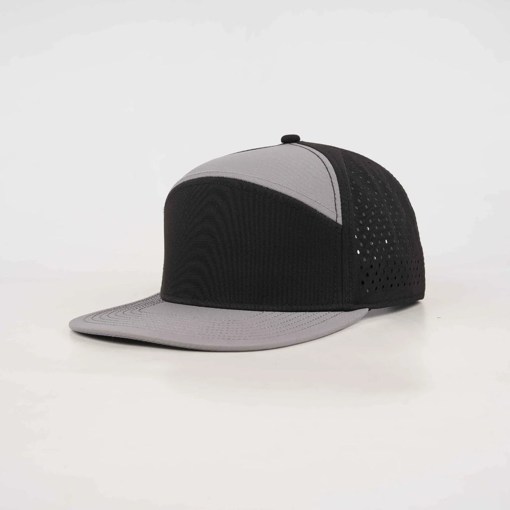 Gray Solid Flat Bill Snapback – Black Back