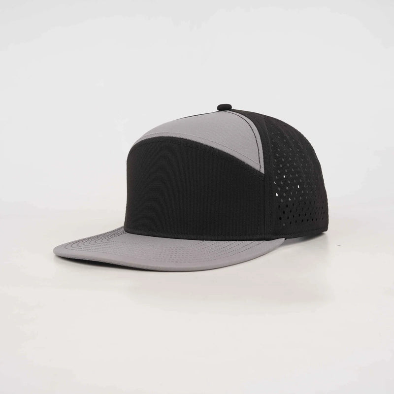 Gray Solid Flat Bill Snapback – Black Back