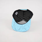 Baby Blue Topographic Flat Bill Snapback – Black Back