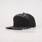 Multicolor Topographic Animal Print Tropical Flat Bill Snapback – Black Back