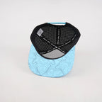 Youth Baby Blue Topographic Flat Bill Snapback – Black Back