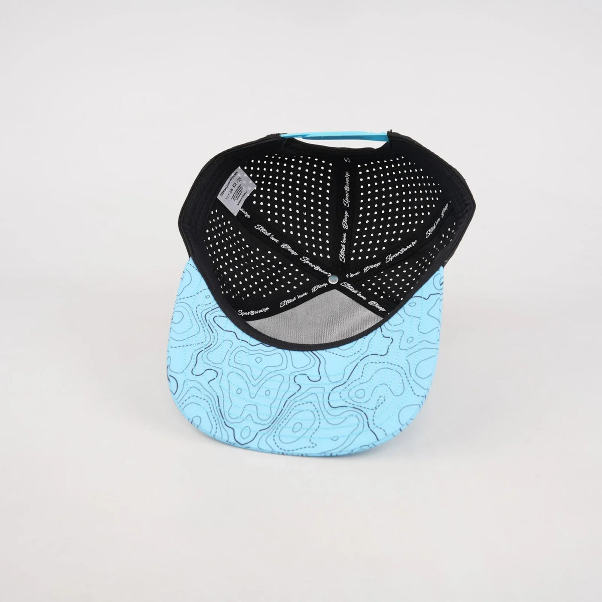 Youth Baby Blue Topographic Flat Bill Snapback – Black Back