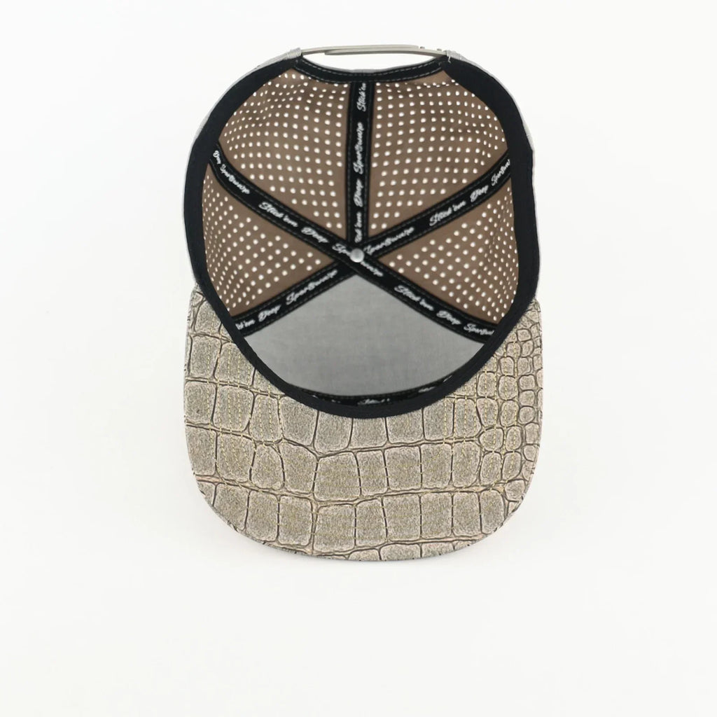 Youth Gray Animal Print Flat Bill Snapback – Gray Back
